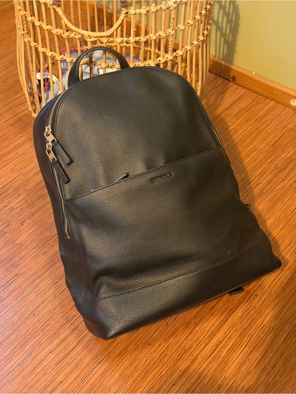 Shinola Black Pebbled Leather Men’s Backpack